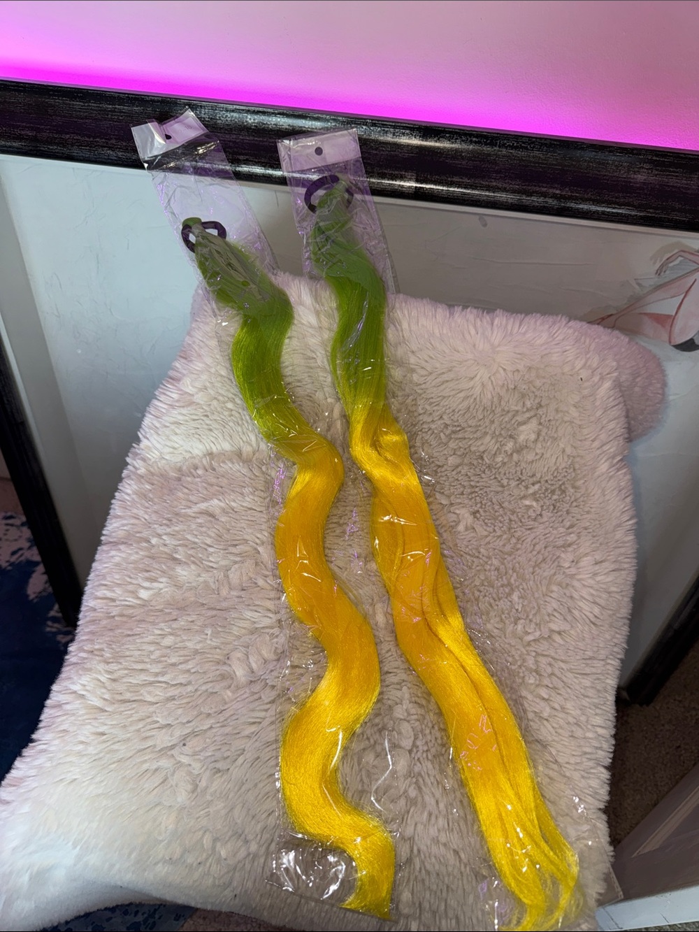 Unbranded Green to Yellow Ombre Clip-In Hair Extensions